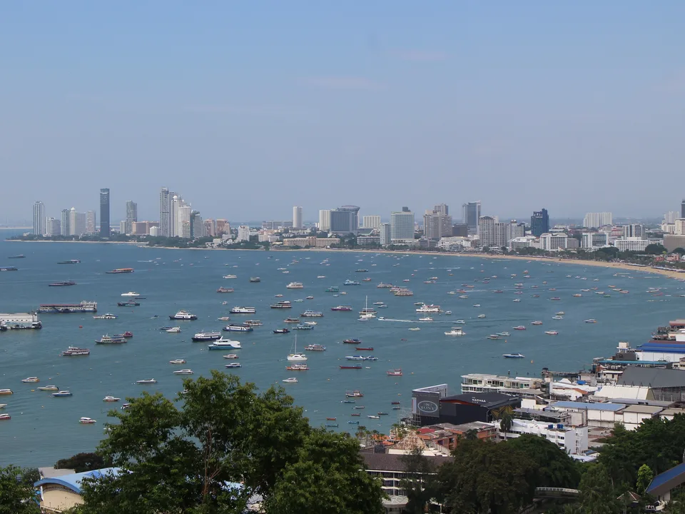 View of Pattaya Bay from Phra Tamnak Hill